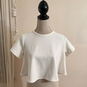 Off White Trumpet Bottom Crop Top Shirt Size Small